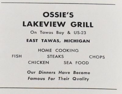 Ossies Lakeview Restaurant (Ossies Lakeview Grill) - Old Ad